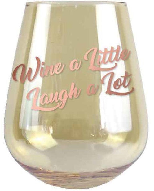 WINE A LITTLE LAUGH A LOT GLASS X 2