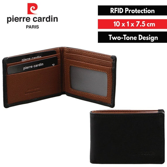 BLK-COGNAC PIERRE CARDIN MENS WALLET