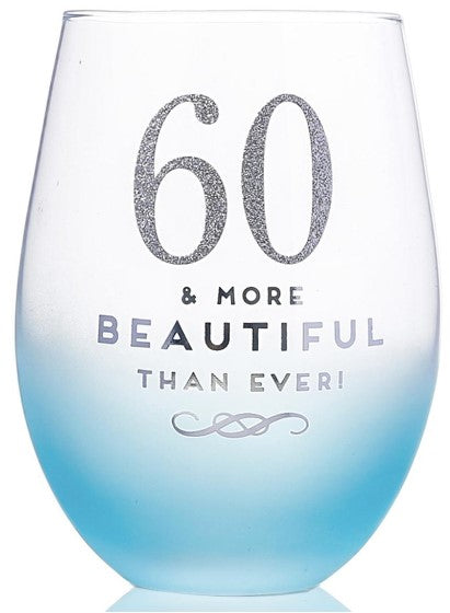 WINE STEMLESS GLASS 60TH PARTY