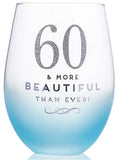 WINE STEMLESS GLASS 60TH PARTY