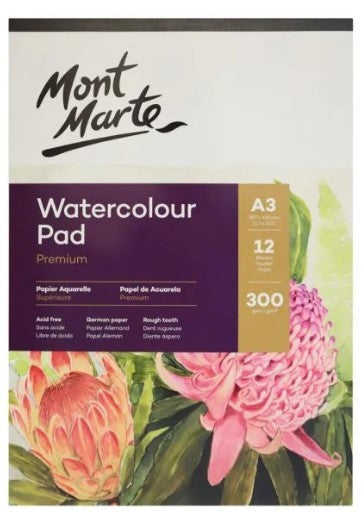 MM WATERCOLOUR PAD GERMAN PAPER A3 300GSM 12SHT