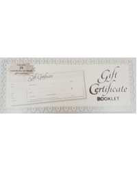 GIFT CERTIFICATE BOOKLET OZCORP IVORY/SILVER 25SHTS