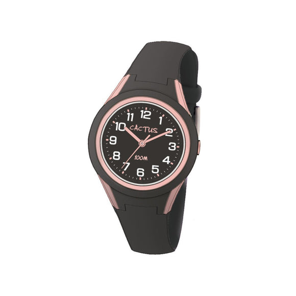 CACTUS WATCH SILICONE BAND-BLACK