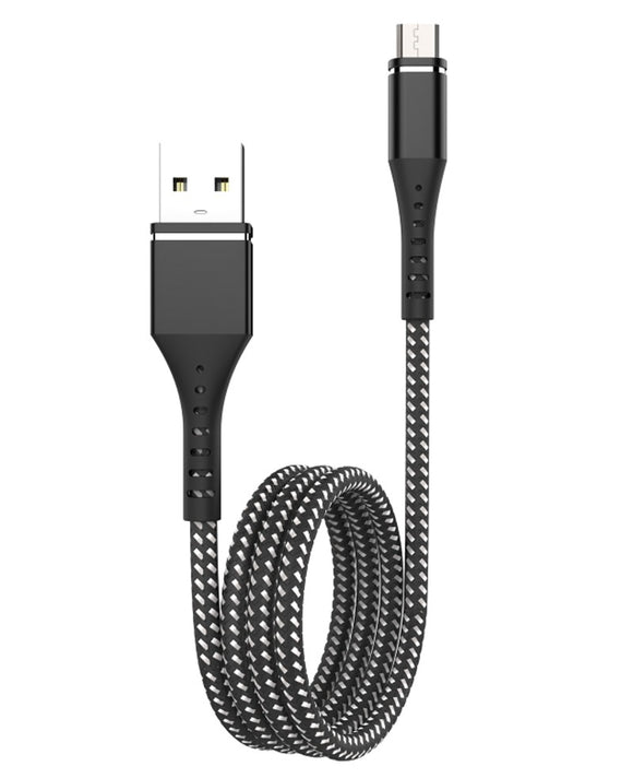 CABLE H/DUTY BRAIDED-MICRO-1.2M BLK