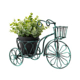 DISTRESSED AQUA SMALL BICYCLE PLANTER