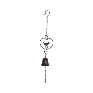 HANGING BIRD IN HEART W/BELL