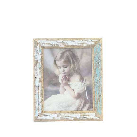 PHOTO FRAME BLUE+ WHITEWASH HANDCRAFTED 8x10