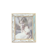 PHOTO FRAME BLUE+ WHITEWASH HANDCRAFTED 8x10"