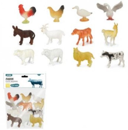 12PC FARM ANIMALS IN BAG