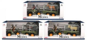 FARM ANIMALS VEHICLE & TRAILER WITH HORSE & FIGURE ASS